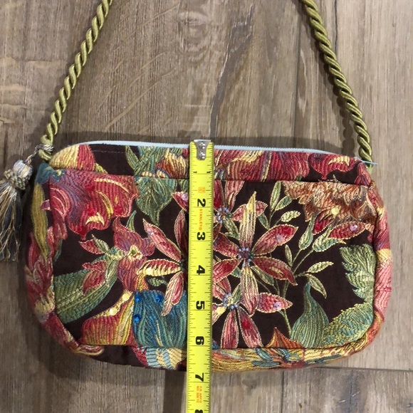 Vintage CREATED ENDEAVORS by BARBARA MILLER Fabric Beaded Shoulder Bag - Picture 10 of 11